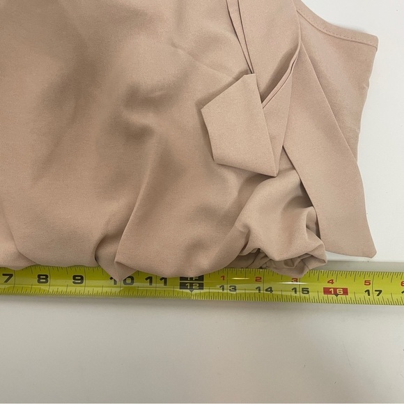 Boutique XL Women’s 2 Piece Outfit Top & Skirt Tie One Shoulder Cropped Beige - Picture 11 of 12